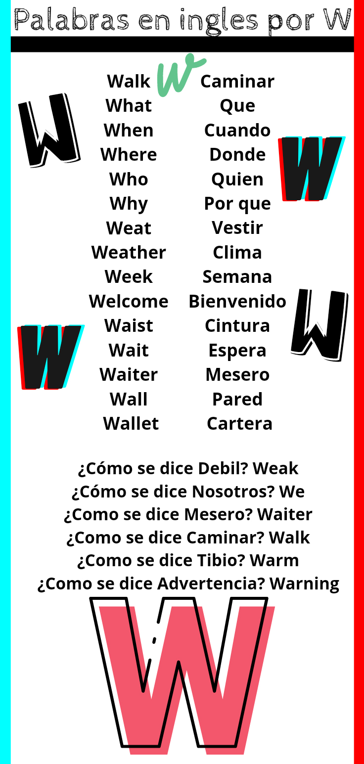 Palabras en Ingles con W